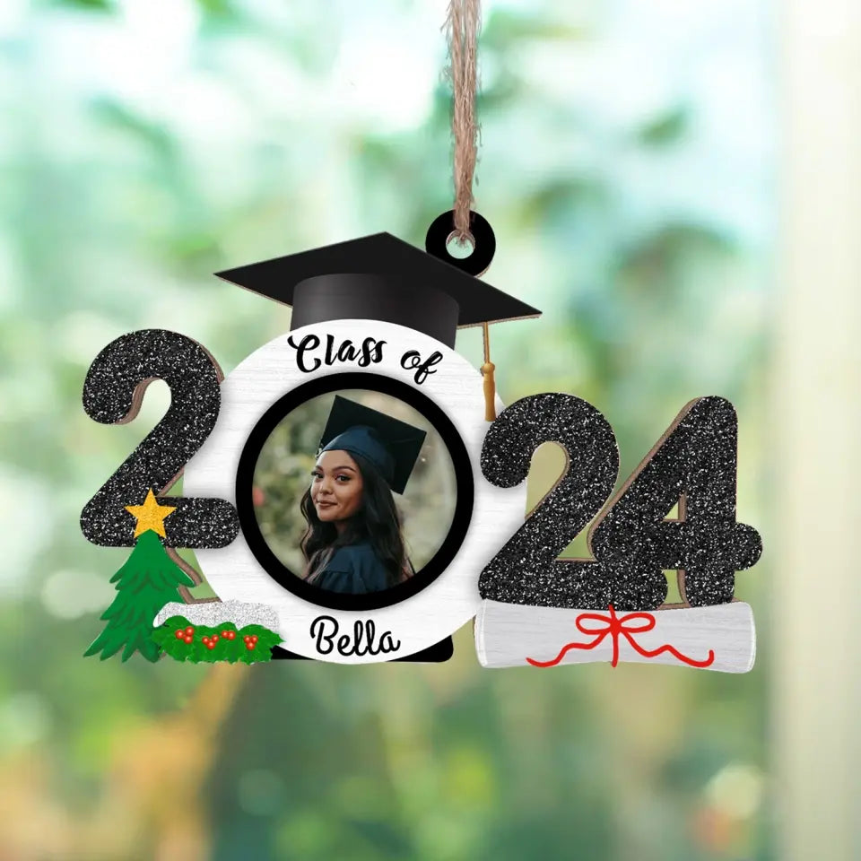Class of 2024 - Personalized Wooden Ornament , Gift For Christmas - ORN42