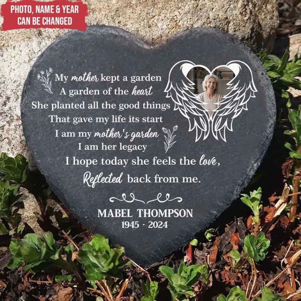 My Mother Kept A Garden A Garden Of The Heart - Personalized Stone, Memorial Gift - CF-MS101