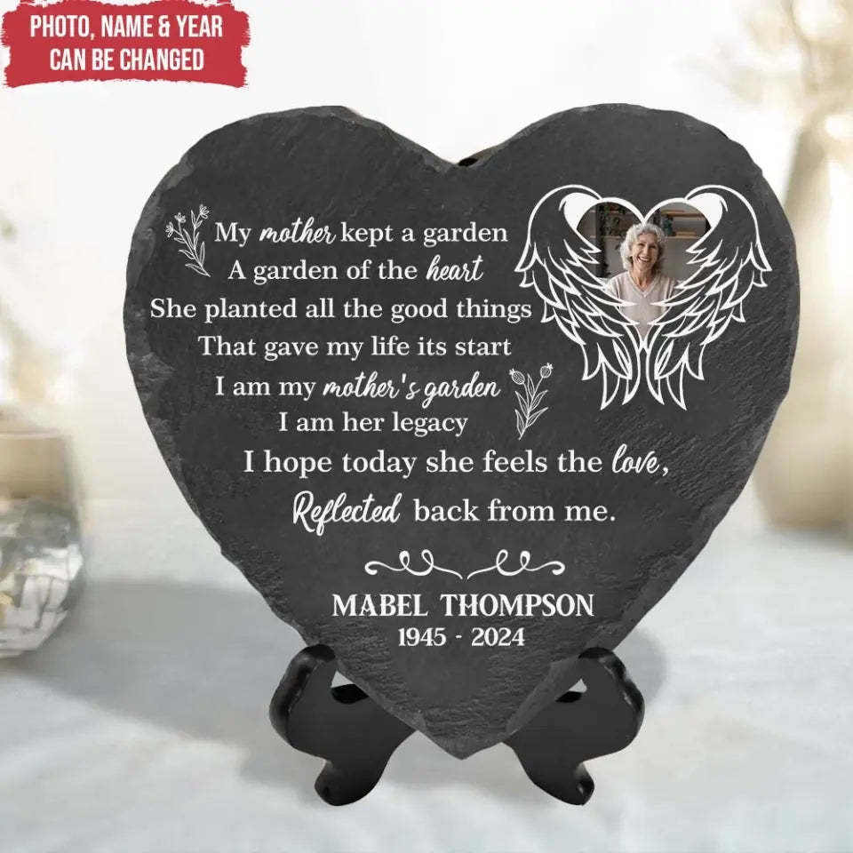 My Mother Kept A Garden A Garden Of The Heart - Personalized Stone, Memorial Gift - CF-MS101