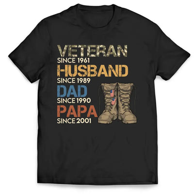 Veteran Papa Legend - Personalized T-Shirt, Gift For Dad, Papa Legend T-Shirt - CF-TS1228