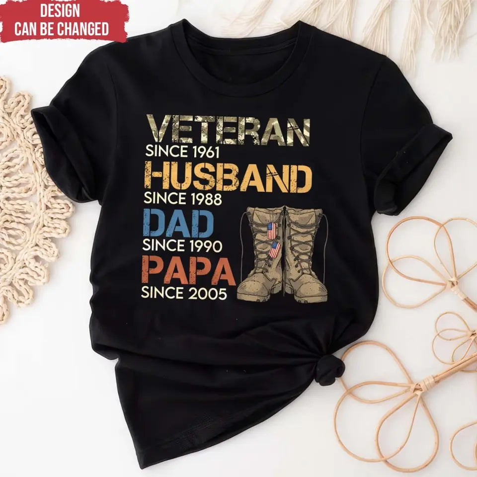 Veteran Papa Legend - Personalized T-Shirt, Gift For Dad, Papa Legend T-Shirt - CF-TS1228