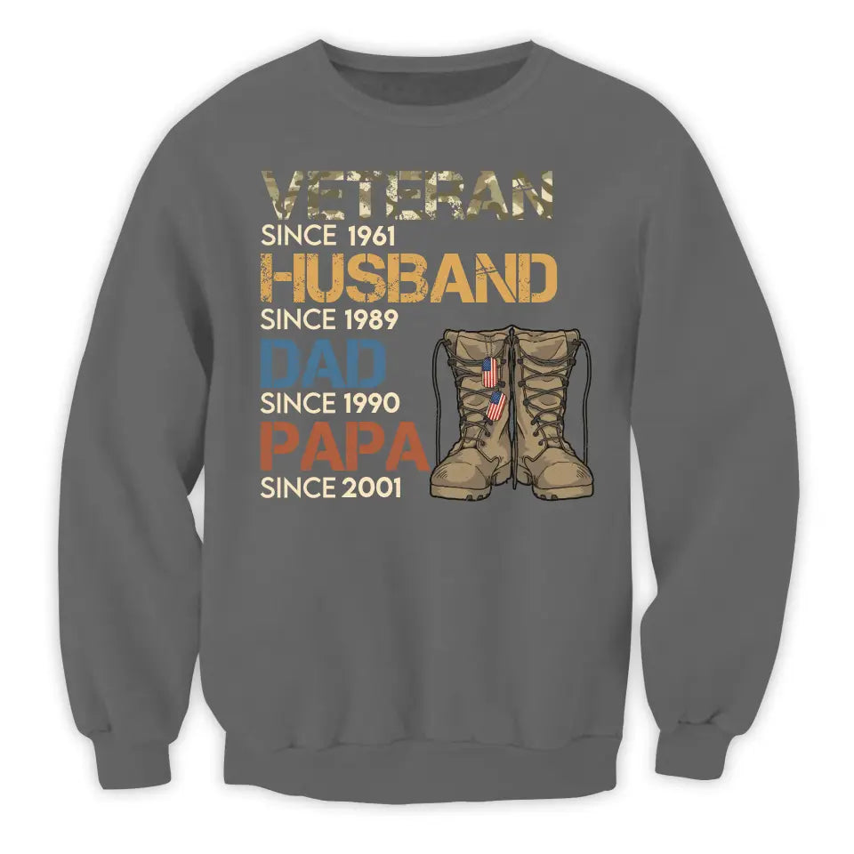 Veteran Papa Legend - Personalized T-Shirt, Gift For Dad, Papa Legend T-Shirt - CF-TS1228