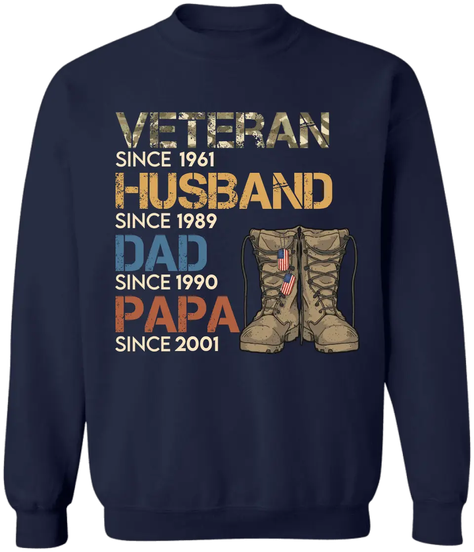 Veteran Papa Legend - Personalized T-Shirt, Gift For Dad, Papa Legend T-Shirt - CF-TS1228