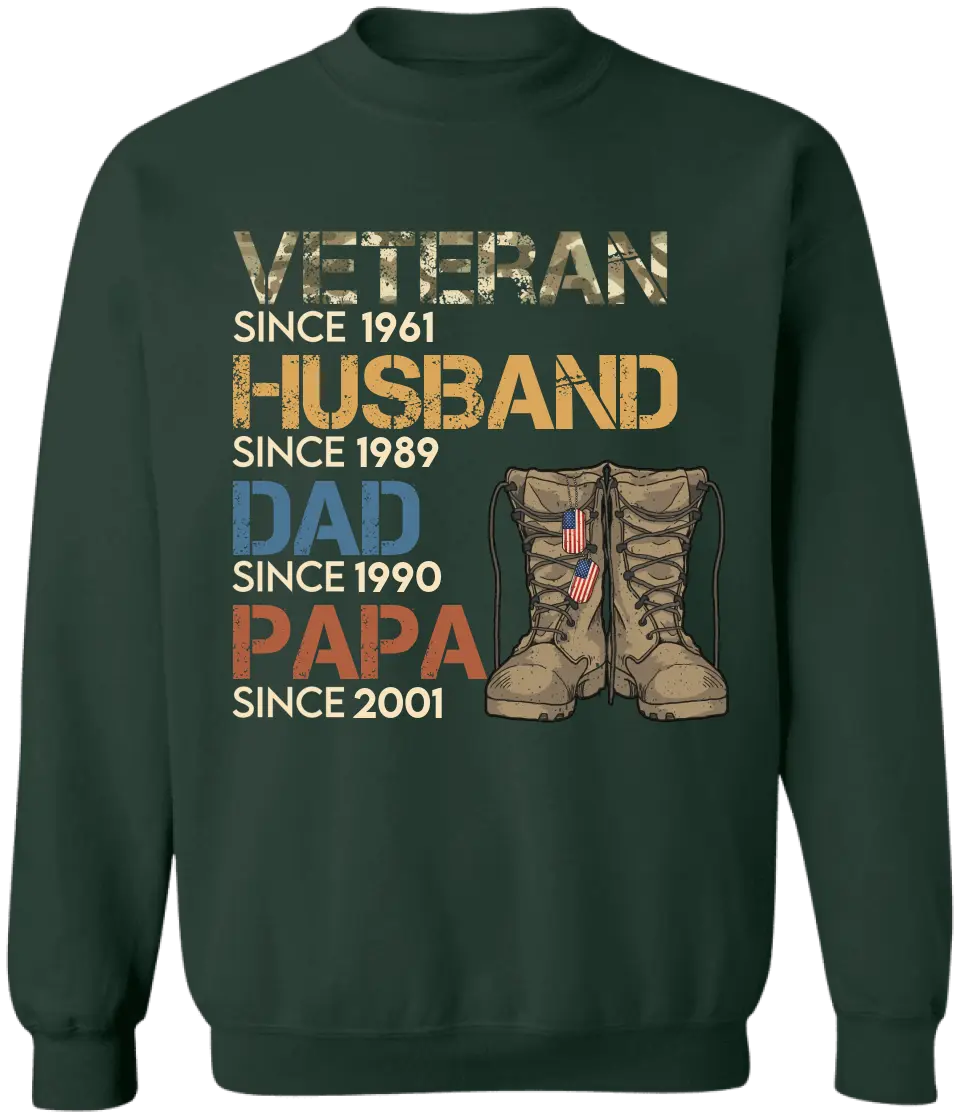 Veteran Papa Legend - Personalized T-Shirt, Gift For Dad, Papa Legend T-Shirt - CF-TS1228