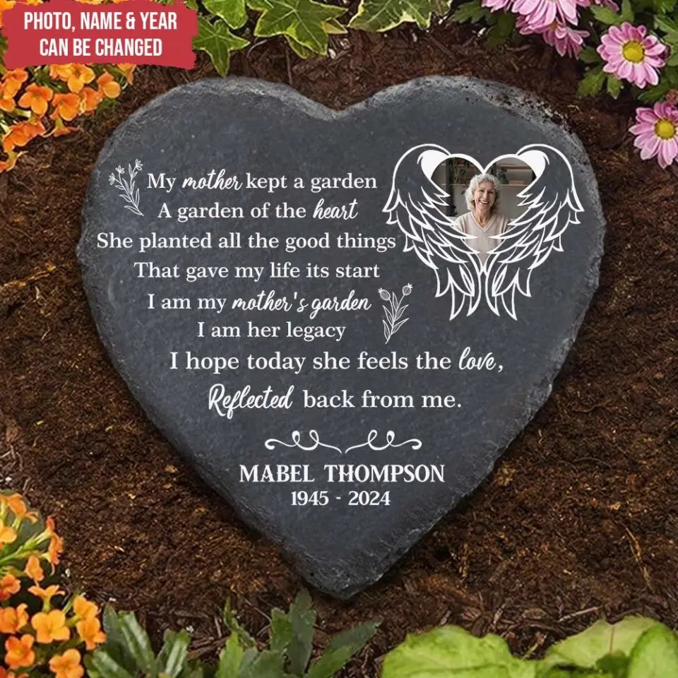 My Mother Kept A Garden A Garden Of The Heart - Personalized Stone, Memorial Gift - CF-MS101