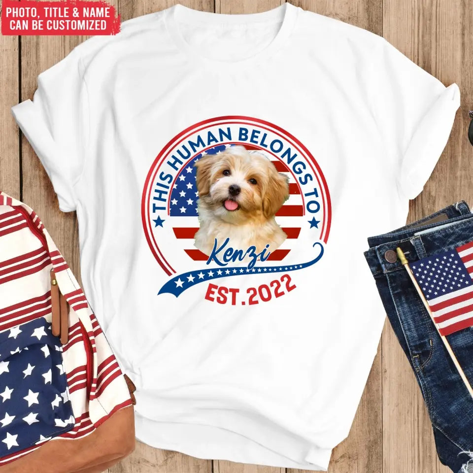 This Dad Belongs To Dog - Personalized T-Shirt, Gift For Dog Lovers, Custom T-Shirt - CF-TS1229