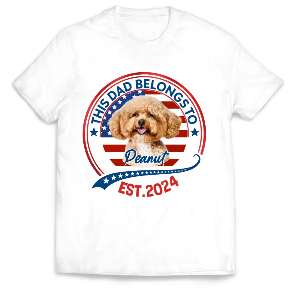 This Dad Belongs To Dog - Personalized T-Shirt, Gift For Dog Lovers, Custom T-Shirt - CF-TS1229