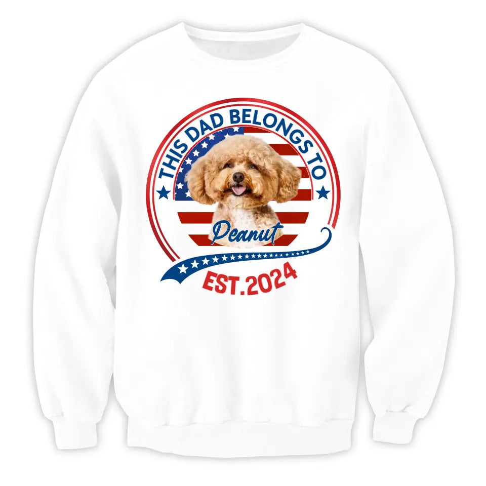 This Dad Belongs To Dog - Personalized T-Shirt, Gift For Dog Lovers, Custom T-Shirt - CF-TS1229