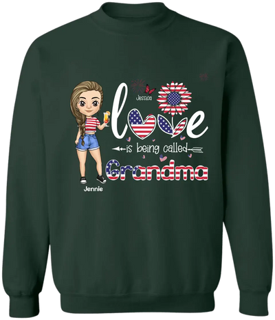 Love Is Being Called Grandma - Personalized T-Shirt, Gift For 4th Of July - CF-TS1230