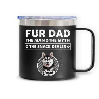 Tumbler Fur Dad The Man The Myth - Personalized 14oz Stainless Steel Tumbler, Gift for Dog Lover, Dog Dad Gift - CF-TL92