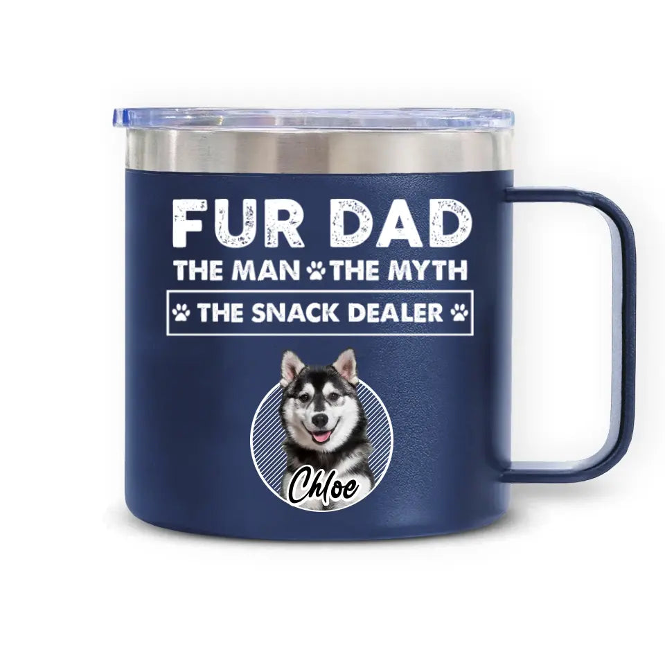 Tumbler Fur Dad The Man The Myth - Personalized 14oz Stainless Steel Tumbler, Gift for Dog Lover, Dog Dad Gift - CF-TL92