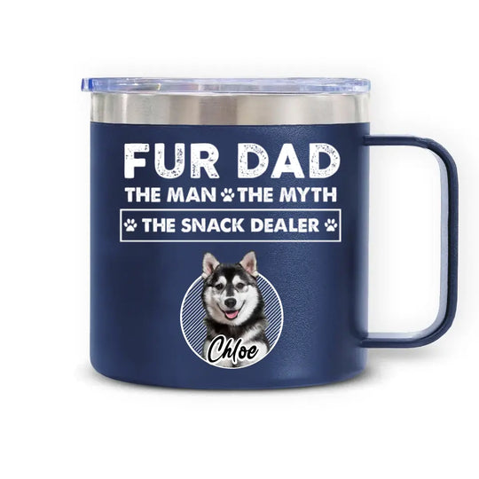 Tumbler Fur Dad The Man The Myth - Personalized 14oz Stainless Steel Tumbler, Gift for Dog Lover, Dog Dad Gift - CF-TL92