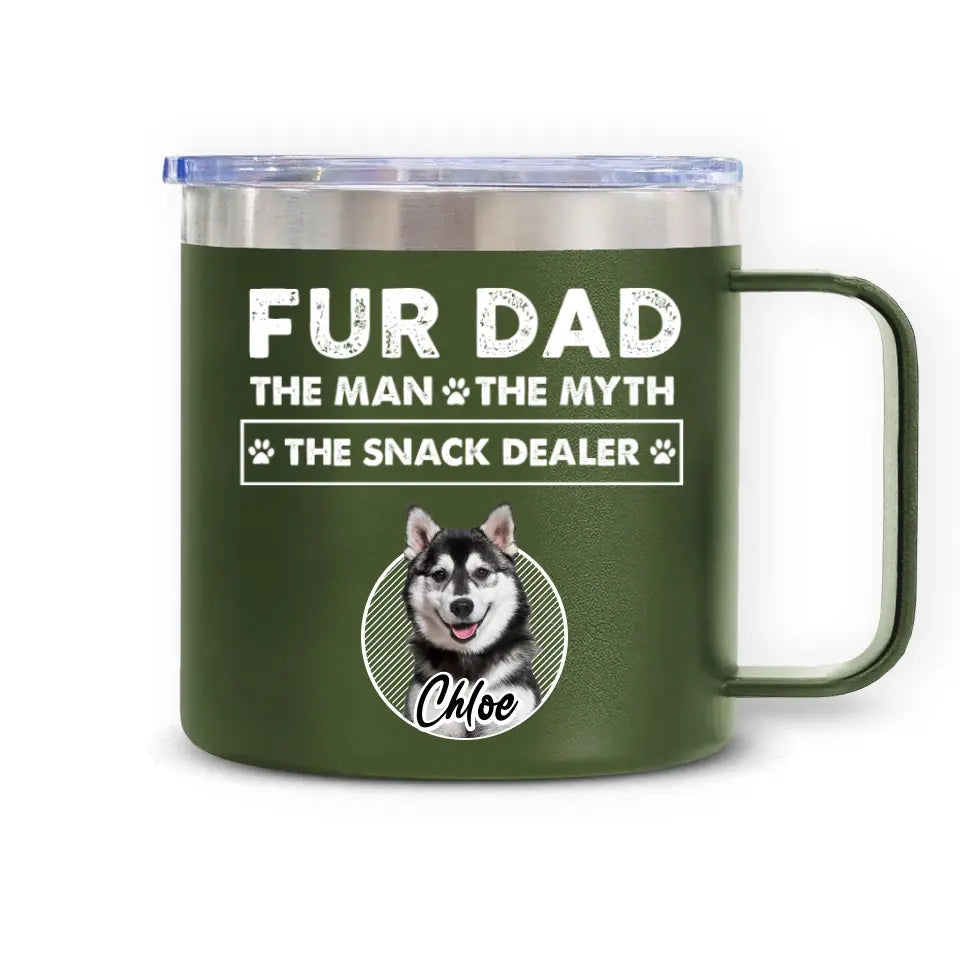 Tumbler Fur Dad The Man The Myth - Personalized 14oz Stainless Steel Tumbler, Gift for Dog Lover, Dog Dad Gift - CF-TL92