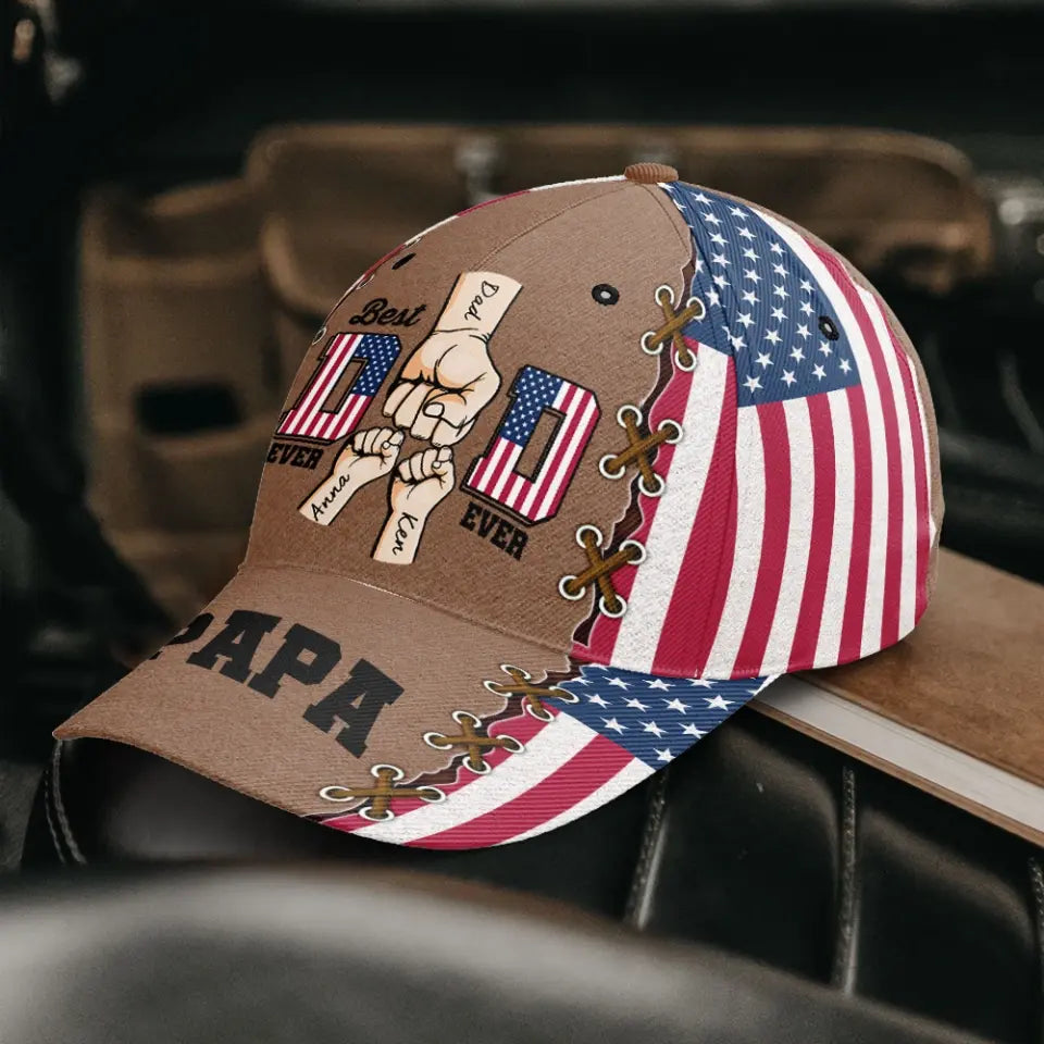 Best Dad Ever Ever - Personalized Classic Cap, Gift For 4th Of July - CF-C44