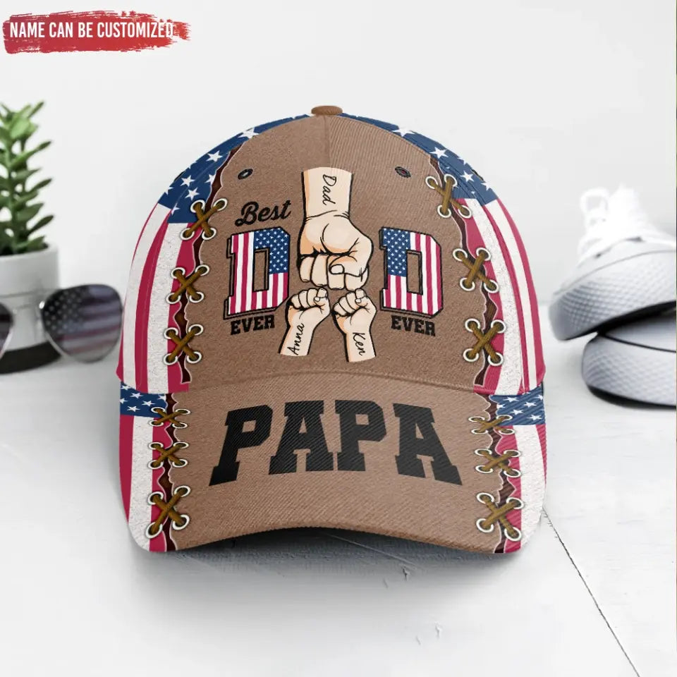 Best Dad Ever Ever - Personalized Classic Cap, Gift For 4th Of July - CF-C44
