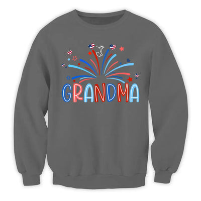 4th of July Grandma With Kids Names - Personalized T-Shirt, Gift For Grandma, Grandpa, Family Gift With Custom Names - CF-TS1234