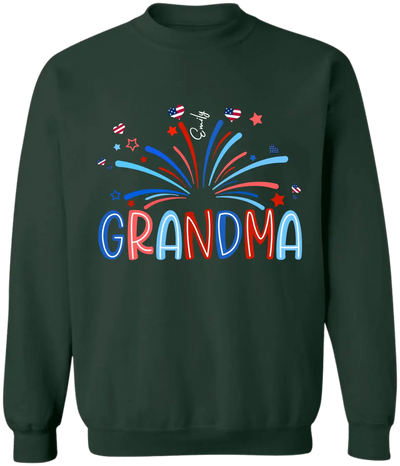 4th of July Grandma With Kids Names - Personalized T-Shirt, Gift For Grandma, Grandpa, Family Gift With Custom Names - CF-TS1234
