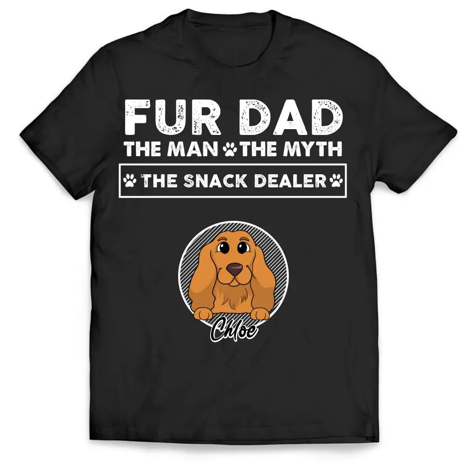Ver 2 The Man The Myth The Snack Dealer - Personalized T-Shirt, Gift For Dog Lovers, Fur Mom, Fur Dad - CF-TS1233