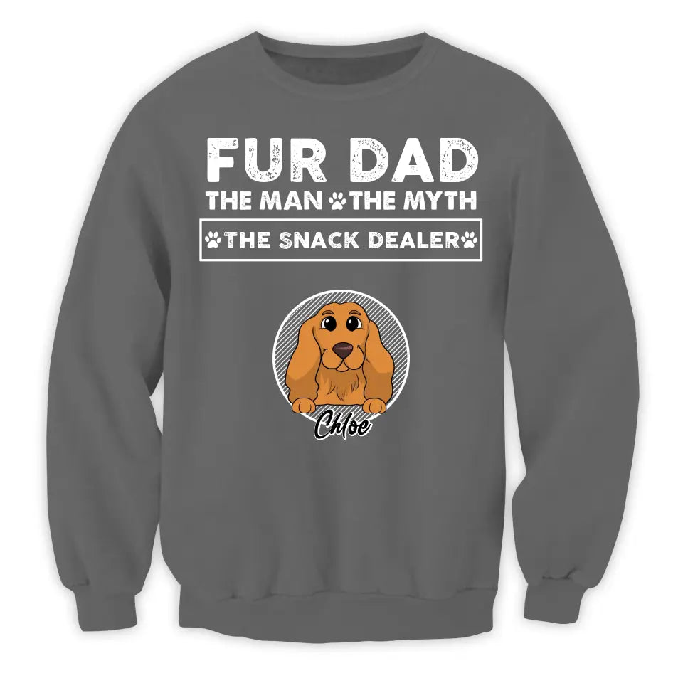 Ver 2 The Man The Myth The Snack Dealer - Personalized T-Shirt, Gift For Dog Lovers, Fur Mom, Fur Dad - CF-TS1233