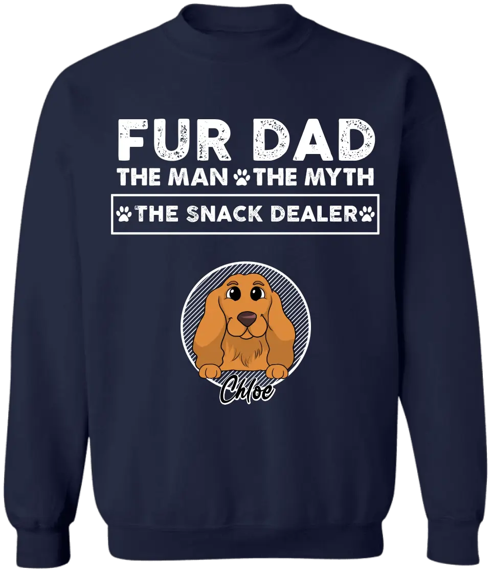 Ver 2 The Man The Myth The Snack Dealer - Personalized T-Shirt, Gift For Dog Lovers, Fur Mom, Fur Dad - CF-TS1233