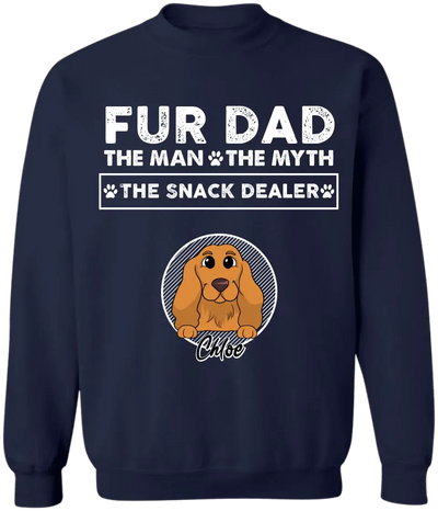 Ver 2 The Man The Myth The Snack Dealer - Personalized T-Shirt, Gift For Dog Lovers, Fur Mom, Fur Dad - CF-TS1233