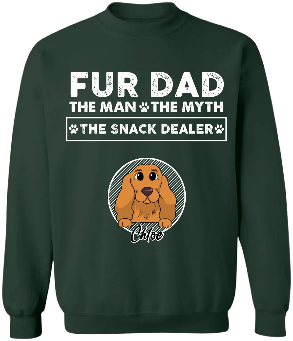 Ver 2 The Man The Myth The Snack Dealer - Personalized T-Shirt, Gift For Dog Lovers, Fur Mom, Fur Dad - CF-TS1233