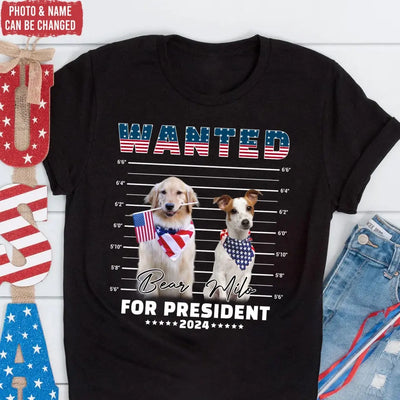 Wanted For President 2024 - Personalized Gift For Dog Lover - CF-TS1236