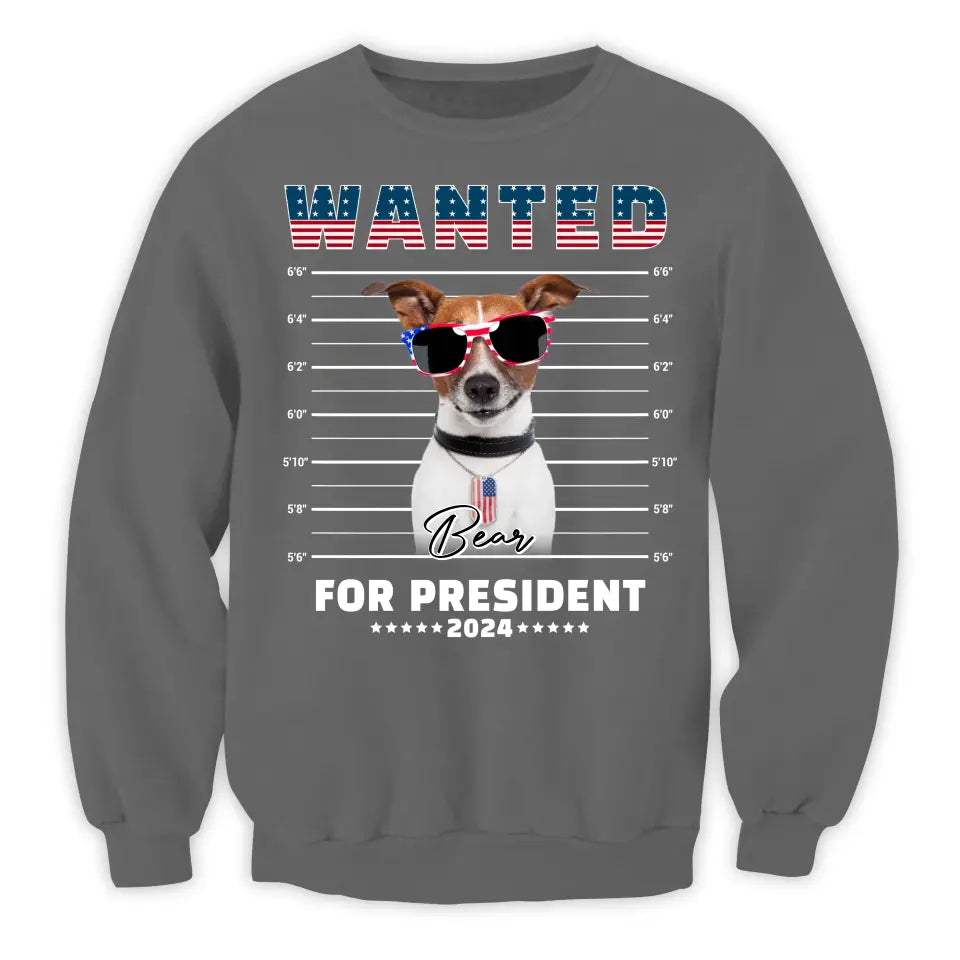 Wanted For President 2024 - Personalized Gift For Dog Lover - CF-TS1236