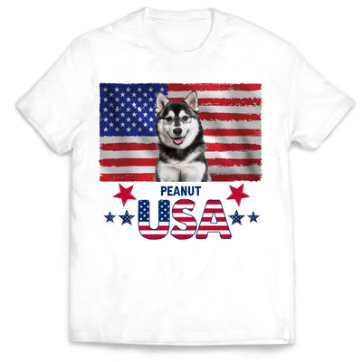 4th Of July American Dog Patriotic United States - Personalized T-Shirt, Gift For Dog Lovers, Dog 4th July T-Shirt - CF-TS1238