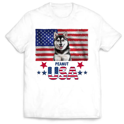 4th Of July American Dog Patriotic United States - Personalized T-Shirt, Gift For Dog Lovers, Dog 4th July T-Shirt - CF-TS1238