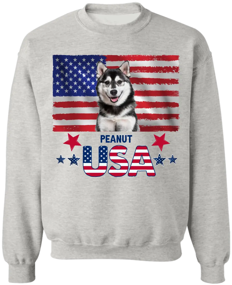 4th Of July American Dog Patriotic United States - Personalized T-Shirt, Gift For Dog Lovers, Dog 4th July T-Shirt - CF-TS1238