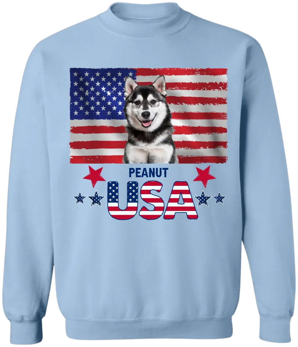 4th Of July American Dog Patriotic United States - Personalized T-Shirt, Gift For Dog Lovers, Dog 4th July T-Shirt - CF-TS1238
