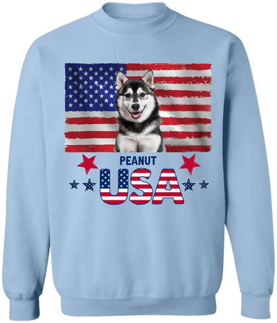 4th Of July American Dog Patriotic United States - Personalized T-Shirt, Gift For Dog Lovers, Dog 4th July T-Shirt - CF-TS1238