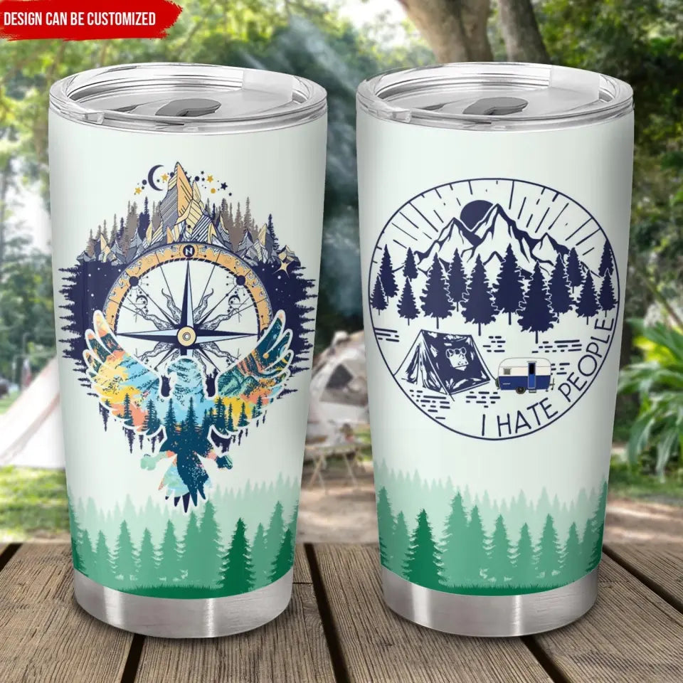 Bear Compass Camping RVs - Personalized Tumbler, Gift For Camping Lovers, Camping Gift - CF-TL93