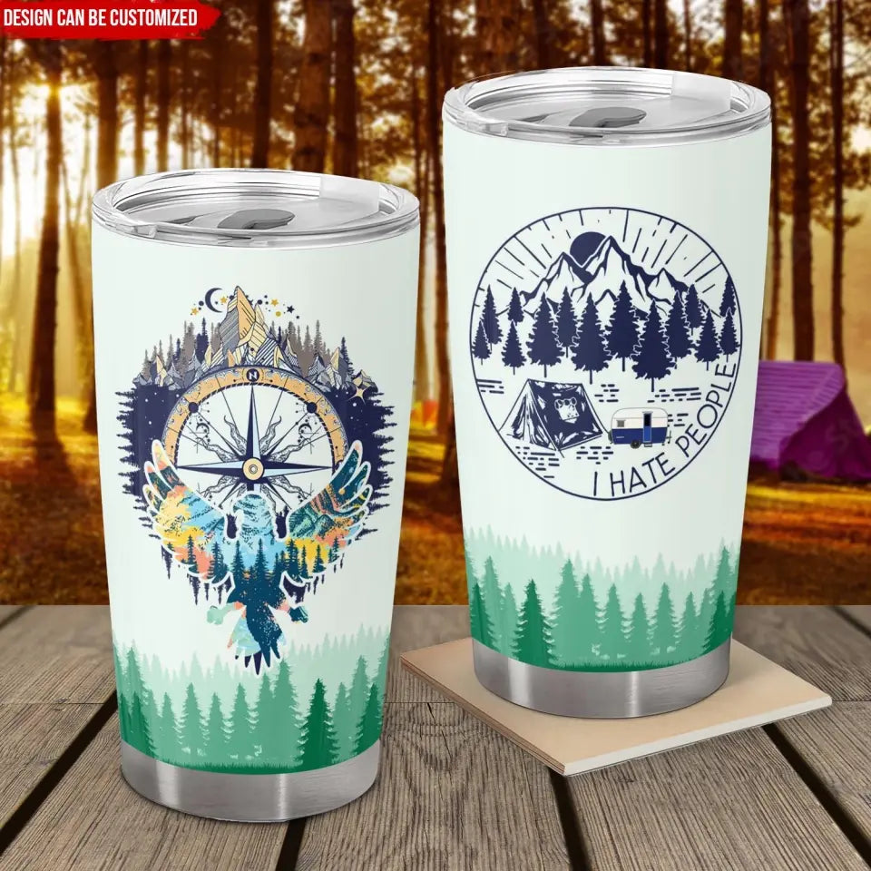 Bear Compass Camping RVs - Personalized Tumbler, Gift For Camping Lovers, Camping Gift - CF-TL93