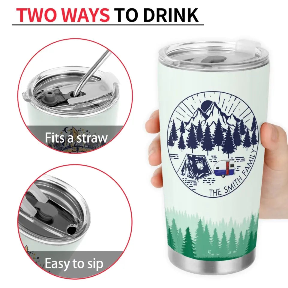 Bear Compass Camping RVs - Personalized Tumbler, Gift For Camping Lovers, Camping Gift - CF-TL93