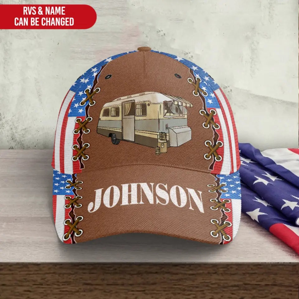 Happy 4th July Camping - Personalized Cap, Gift For Camping Lovers - CF-C46
