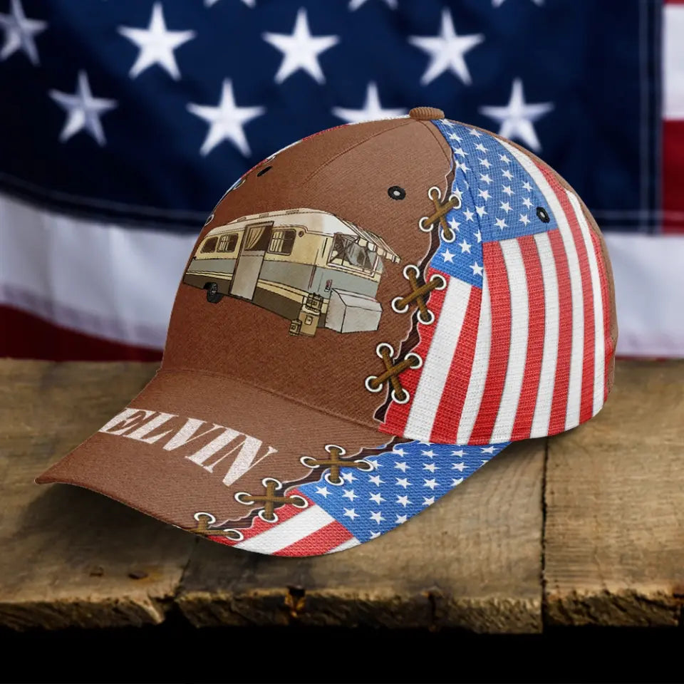 Happy 4th July Camping - Personalized Cap, Gift For Camping Lovers - CF-C46