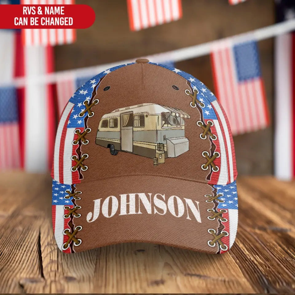 Happy 4th July Camping - Personalized Cap, Gift For Camping Lovers - CF-C46