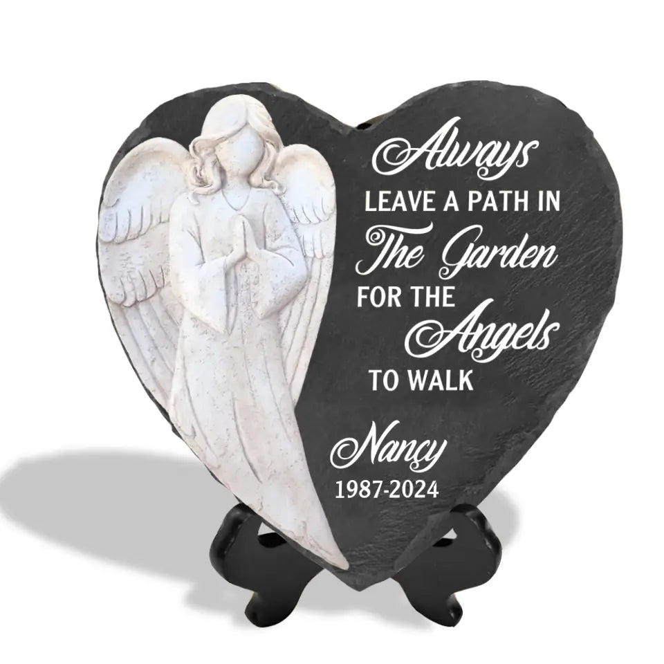 Always Leave A Path In The Garden For The Angels To Walk -  Personalized Memorial Stone, Memorial Gift Idea - MS76
