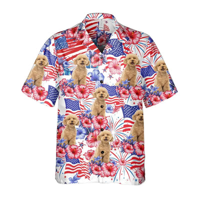Tropical Flower Custom Dog Photo - Personalized Hawaiian Shirt, Gift For 4th Of July - HS15