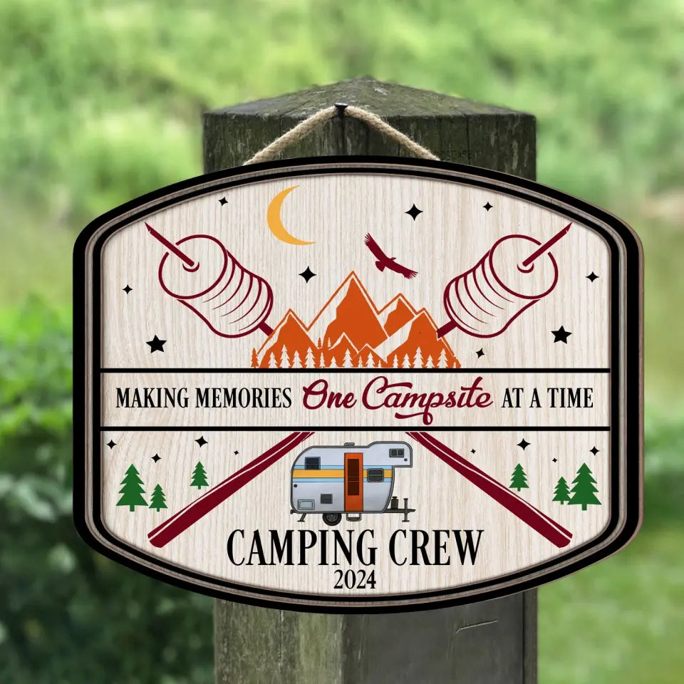 Making Memories One Campsite At A Time - Personalized Wood Sign, Gift For Camping Lovers - CF-DS805