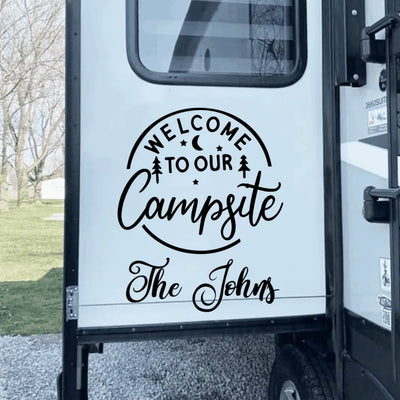 Welcome To Our Campsite - Personalized Decal, Gift For Camping Lover