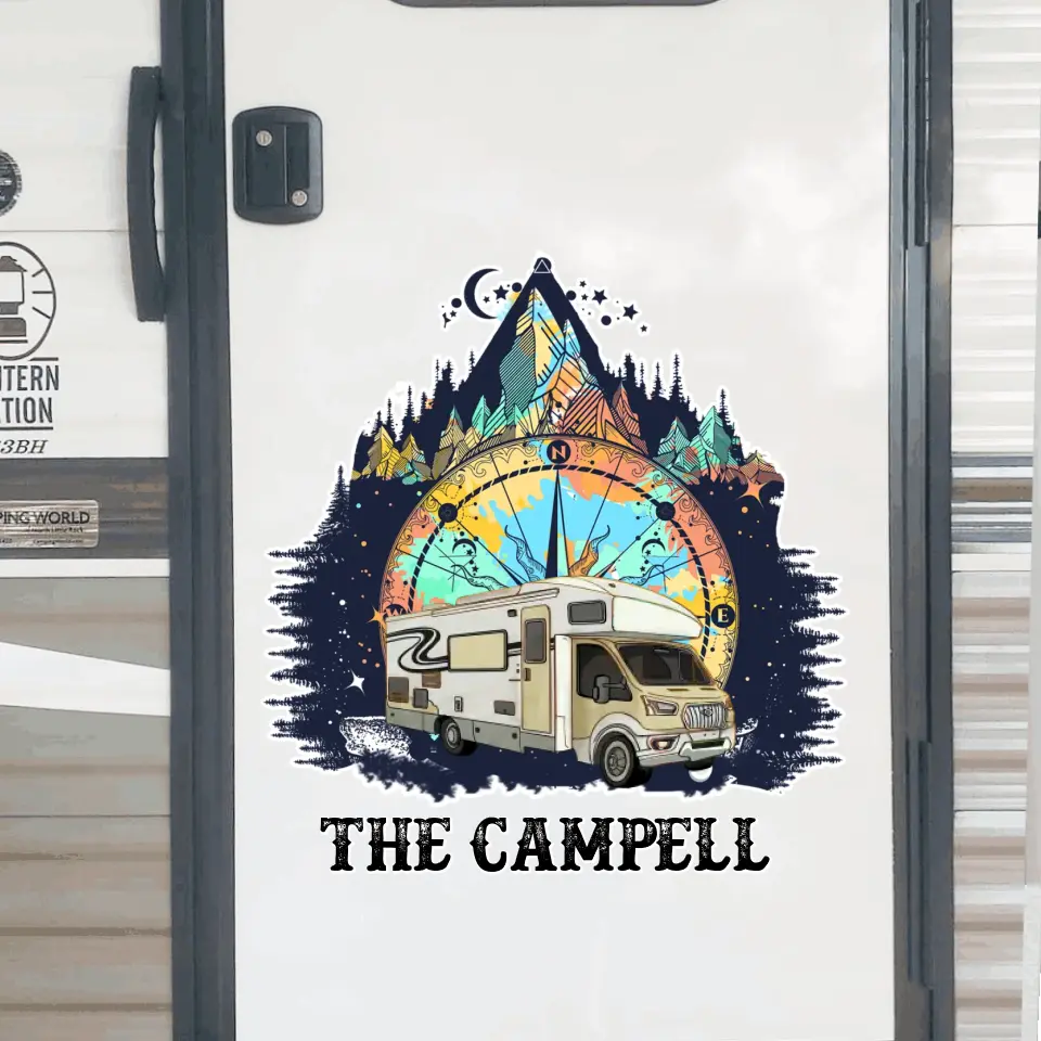 Custom Name And RVs Camping - Personalized Decal, Camping Gift For Camping Lovers - PCD95