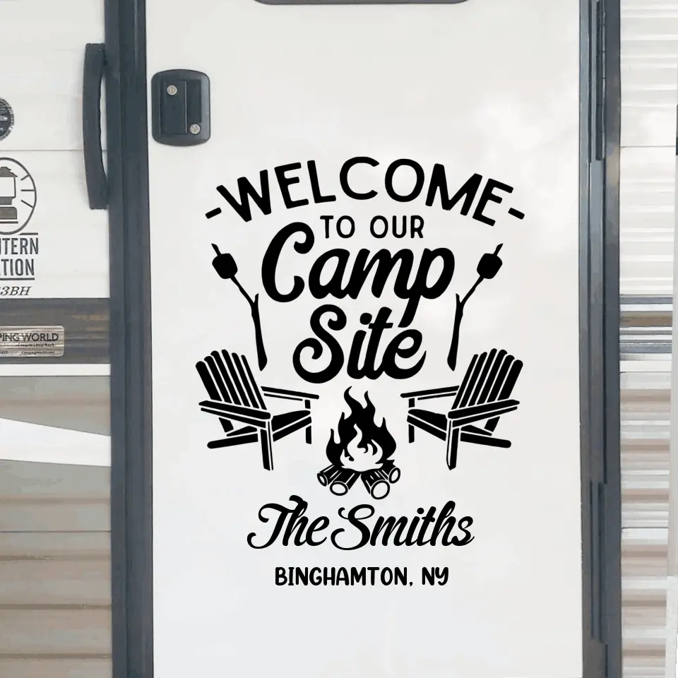 Welcome To Our Campsite - Personalized Decal, Gift For Camping Lovers - PCD97