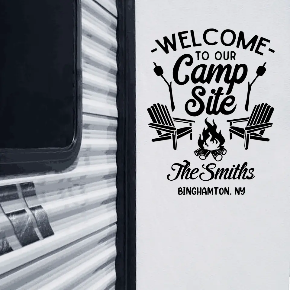 Welcome To Our Campsite - Personalized Decal, Gift For Camping Lovers - PCD97