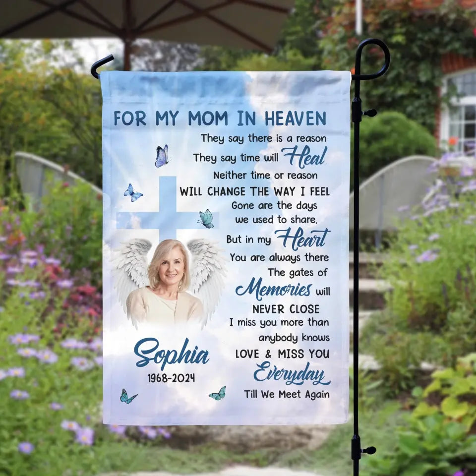 For My Dad In Heaven They Say There Is A Reason - Personalized Garden Flag - CF-GF193