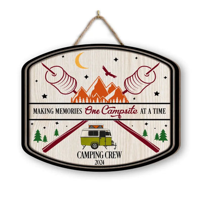 Making Memories One Campsite At A Time - Personalized Wood Sign, Gift For Camping Lovers - CF-DS805