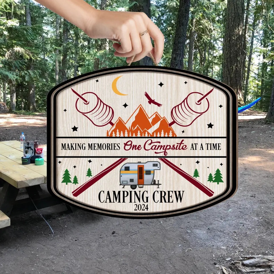 Making Memories One Campsite At A Time - Personalized Wood Sign, Gift For Camping Lovers - CF-DS805