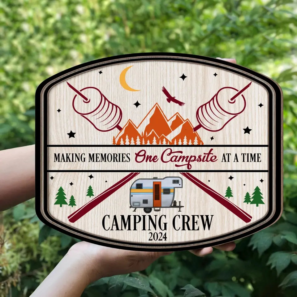 Making Memories One Campsite At A Time - Personalized Wood Sign, Gift For Camping Lovers - CF-DS805
